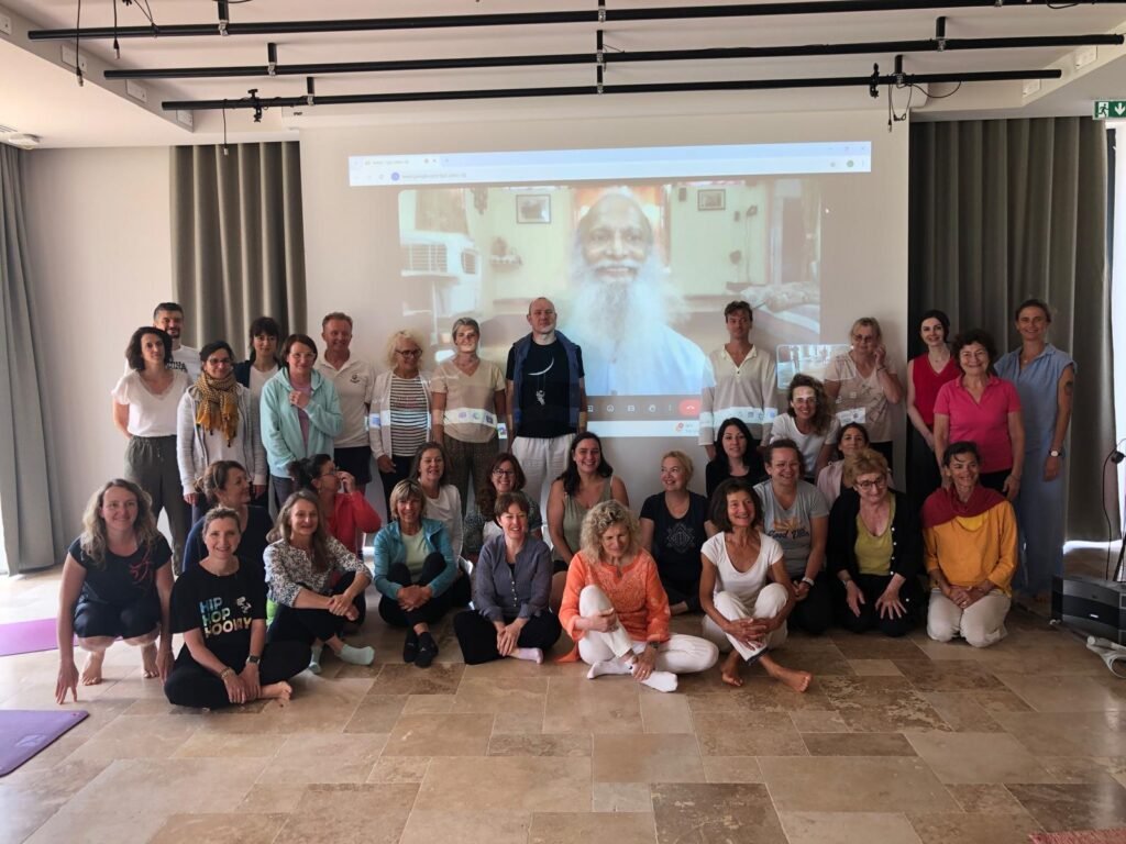 Online Holistic Yog session with participants in France